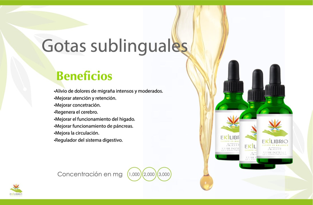 EKILIBRIO | Gotas Sublinguales para Bienestar Integral - (Concentración: 1000mg / 2000mg / 3000mg)