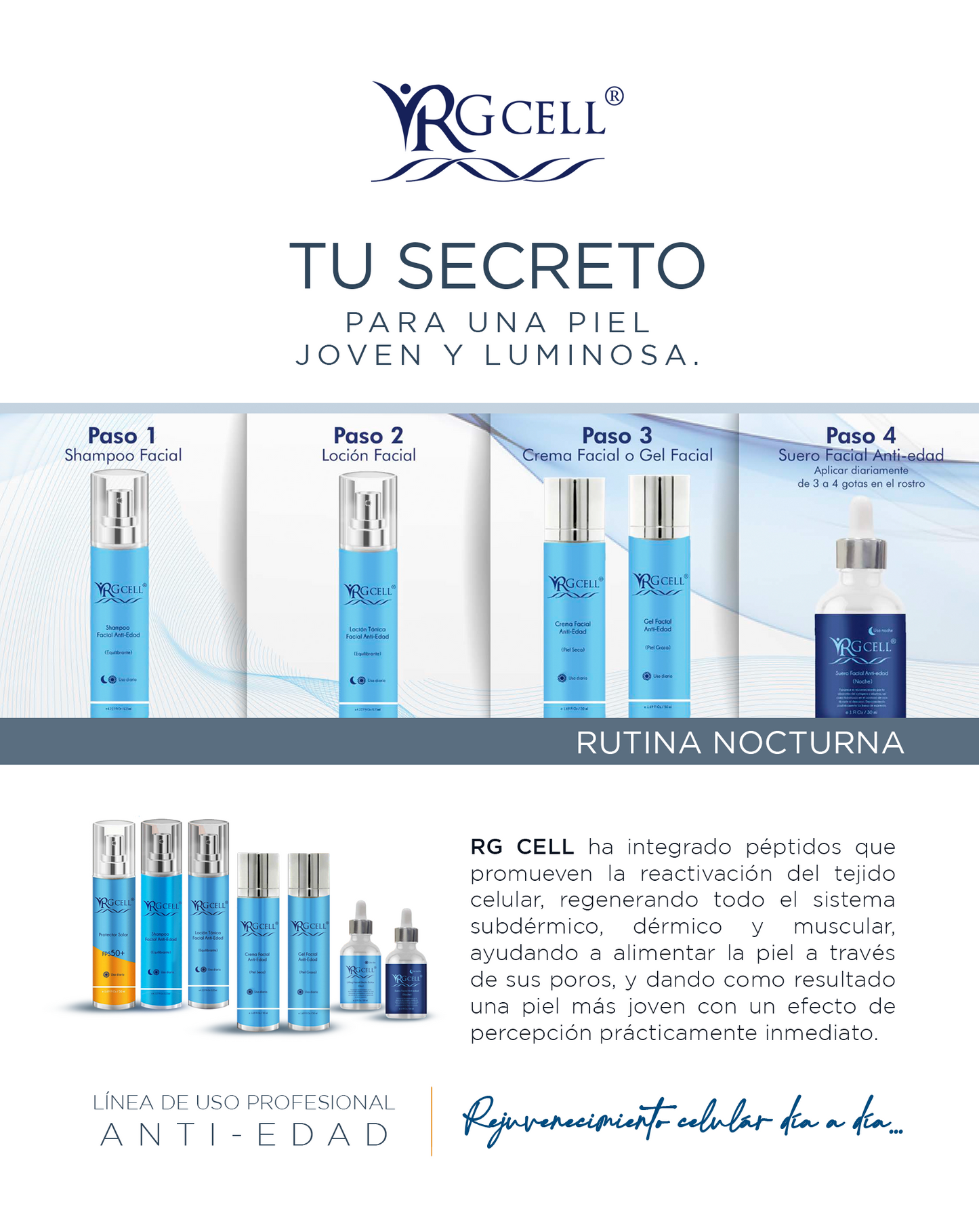RGCELL® | Loción Tónico Facial Antiedad (Uso Diario) - 125ml