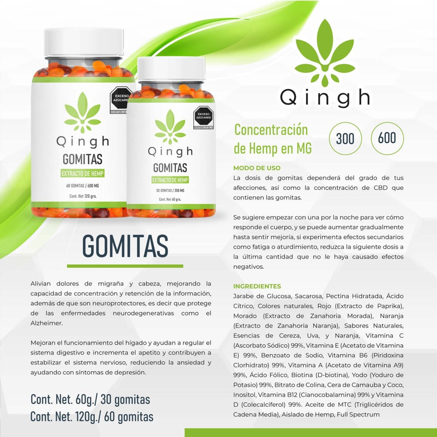 QINGH - Gomitas 300mg / 600mg (60 o 30 Gomitas)