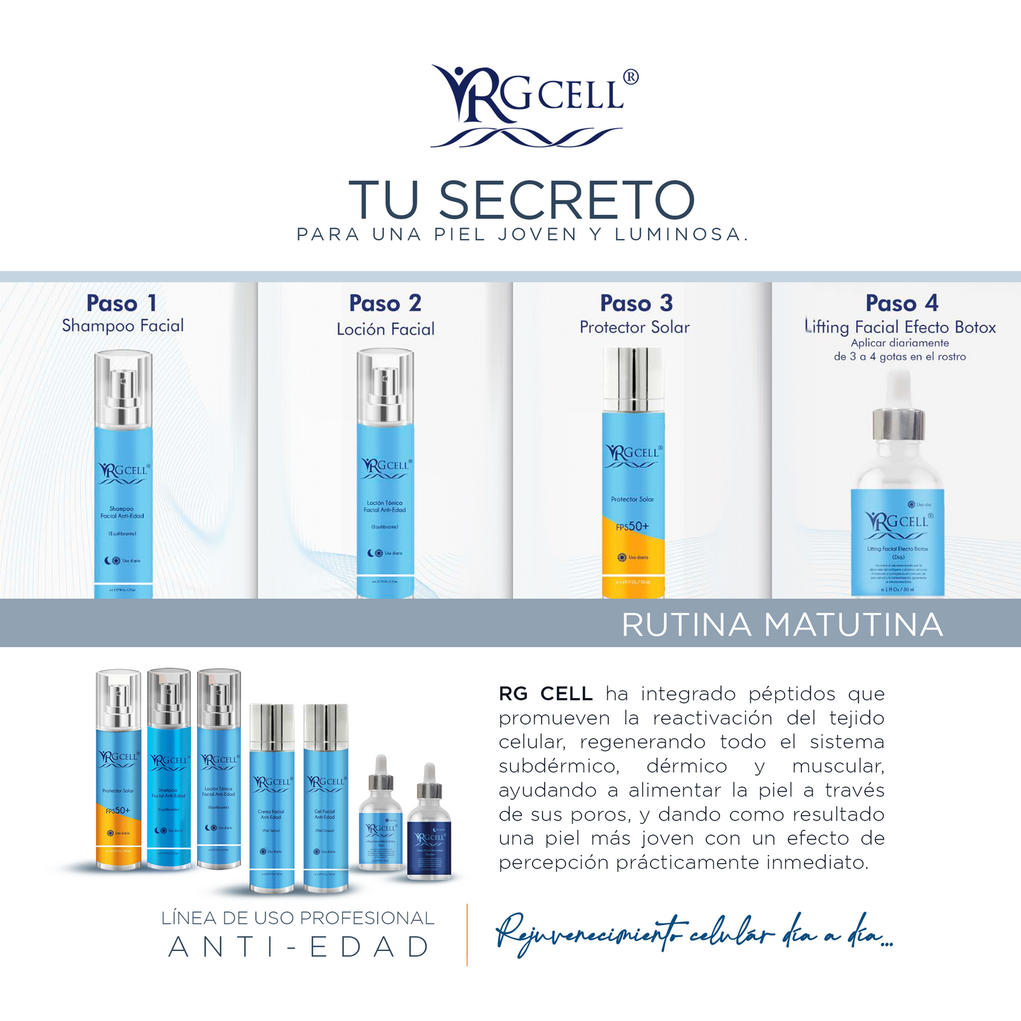 RGCELL® | Protector Solar Antiedad FPS50+ / 50ml