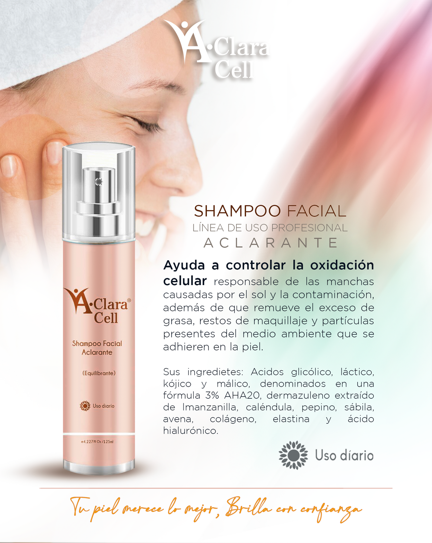 ACLARACELL | Shampoo Facial Aclarante (Equilibrante) -125ml