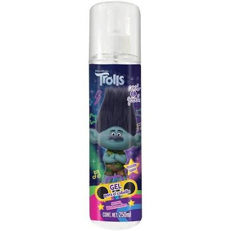 Gel para cabello cool & good trolls aroma watermelon fijación suave 250 ml