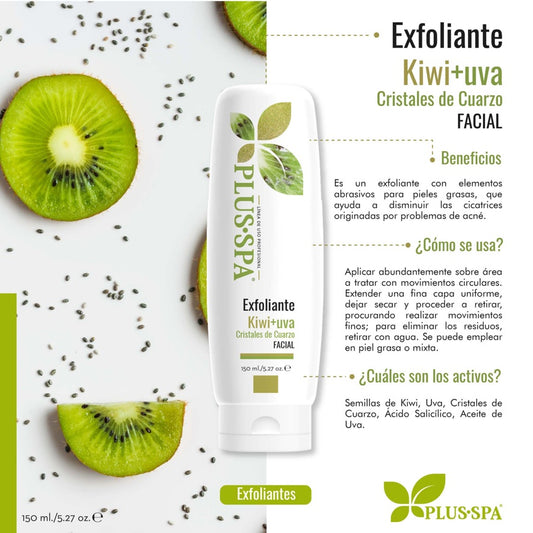 PLUS•SPA | Exfoliante Facial Kiwituva Cristales de Cuarzo - 150ml