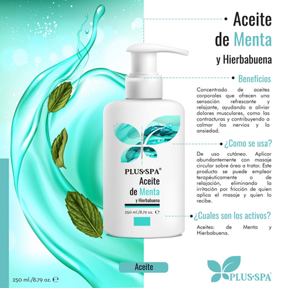 PLUS•SPA | Aceite de Menta y Hierbabuena Corporal - 250ml