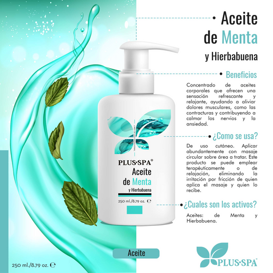 PLUS•SPA | Aceite de Menta y Hierbabuena Corporal - 250ml