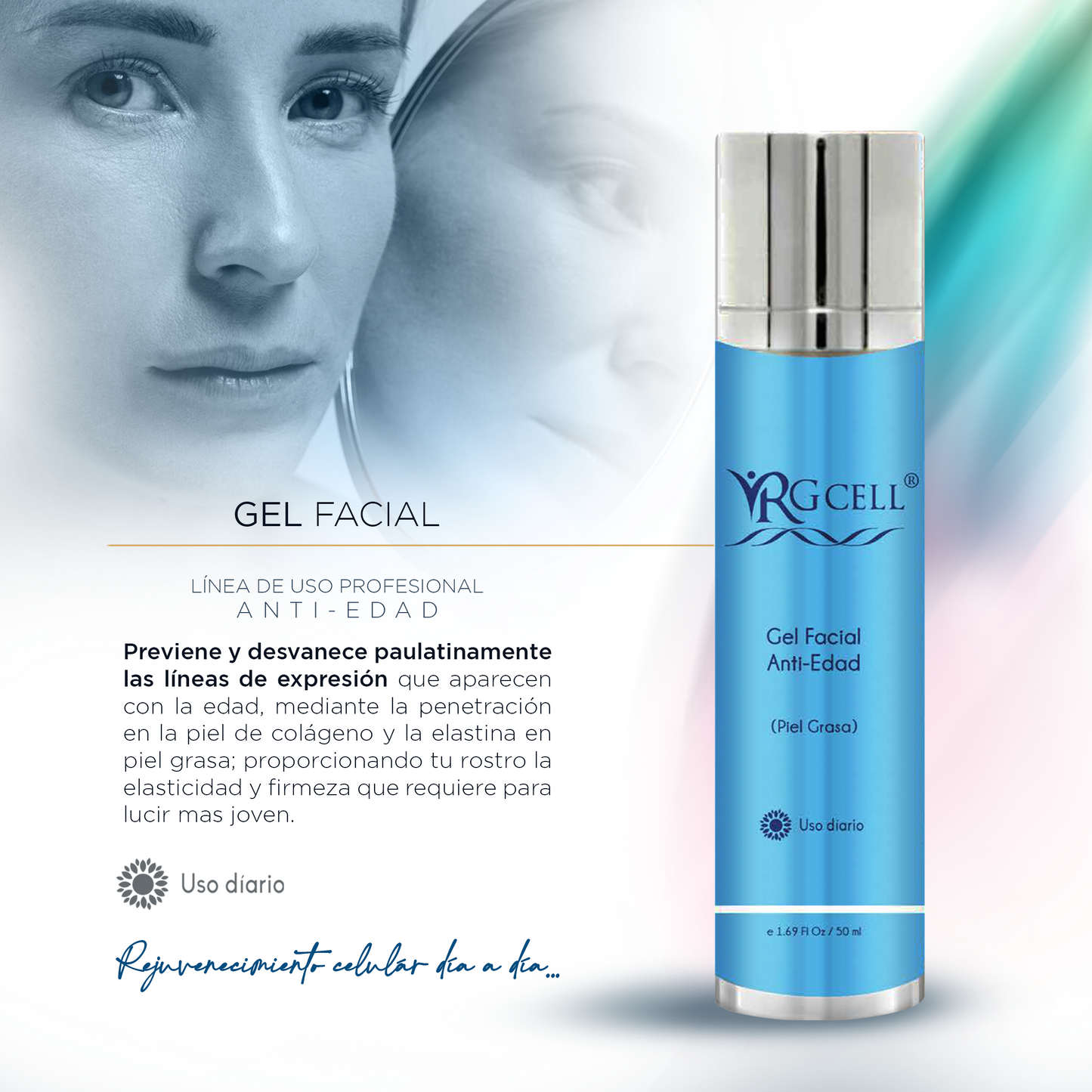 RGCELL® | Gel facial antiedad (Piel Grasa) -50ml