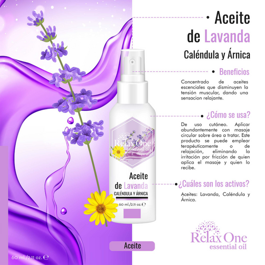 Aceite de Lavanda Relax One con Caléndula y Árnica