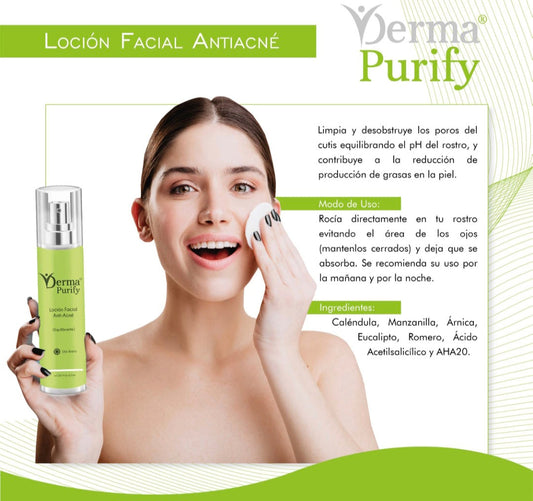 DERMA® PURIFY | Loción Facial anti-acne (Equilibrante Uso Diario) -125ml